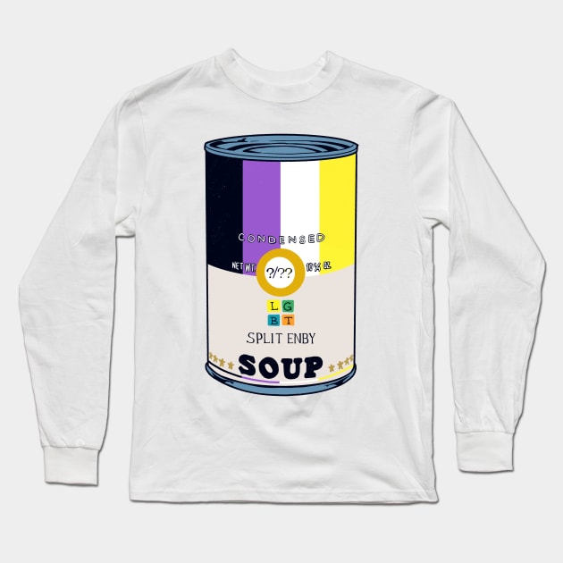 Split Enby Soup Long Sleeve T-Shirt by CosmicFlyer